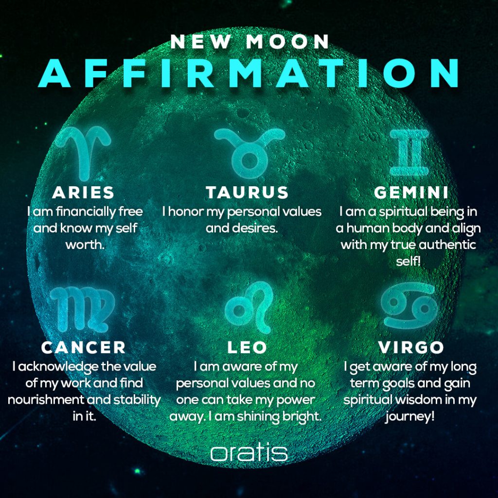 New Moon Affirmation for Aries, Taurus, Gemini, Cancer, Leo, Virgo